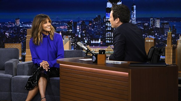Actress Halle Berry during an interview with host Jimmy Fallon on Thursday, February 5, 2026