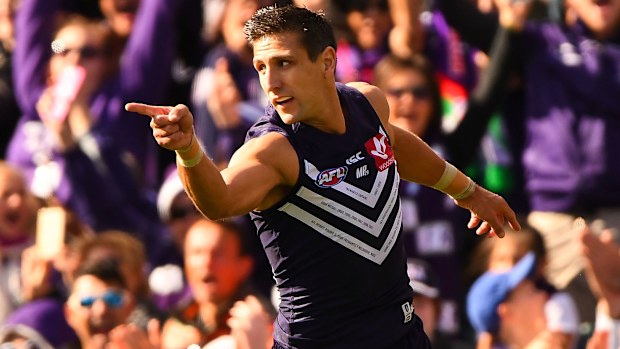 Then Fremantle Dockers captain Matthew Pavlich.