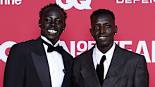 SYDNEY, AUSTRALIA - MARCH 31: Gout Gout and Peter Bol attend the GQ Men Of The Year Awards Celebration at the Overseas Passenger Terminal on March 31, 2026 in Sydney, Australia. (Photo by Brendon Thorne/Getty Images for GQ Australia)