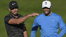 Jason Day and Tiger Woods in 2017.