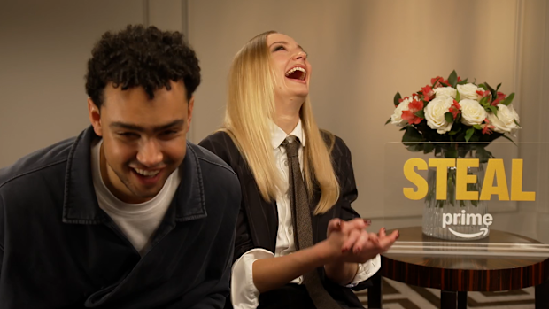 Archie Madekwe and Sophie Turner chat with Nine.com.au about their latest project, Prime Video series Steal. 
