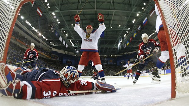 Russia's Sergei Fedorov during the men's semi finals at the Salt Lake City Winter Olympic Games.
