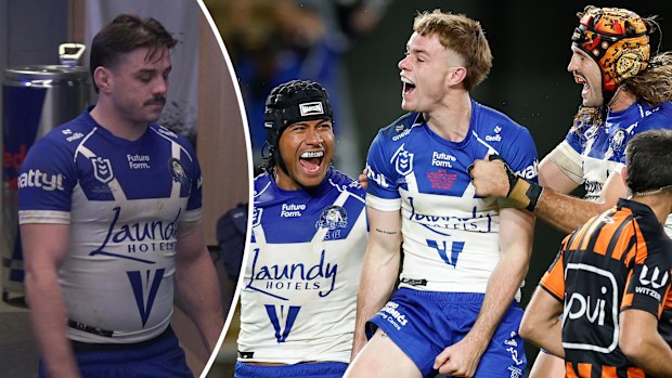 Benched Bulldog Reed Mahoney was not impressed by the Lachlan Galvin fanfare.