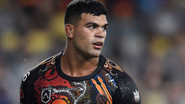 David Fifita, pictured playing for the Indigenous All Stars on Saturday night.