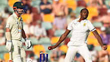 Kagiso Rabada in action at the Gabba in December 2022.