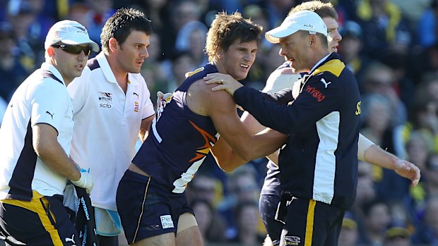 Koby Stevens on debut for the Eagles after being concussed.