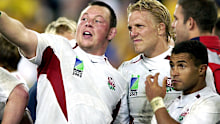 England's Steve Thompson (l), Lewis Moody (c) and Jason Robinson (r)  (Photo by Steve Cuff/EMPICS via Getty Images)