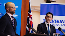 Queensland Treasurer David Janetski and Premier David Crisafulli deliver the 2025-2026 Budget.