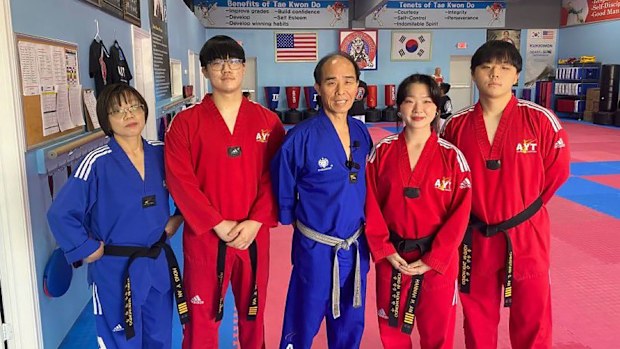 When a Houston-area family heard screams next door to their martial arts studio, they rushed to help.