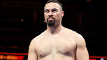 LONDON, ENGLAND - OCTOBER 25: Joseph Parker enters the ring prior to the Heavyweight fight between Joseph Parker and Fabio Wardley on the "All or Nothing" Fight Night at The O2 Arena on October 25, 2025 in London, England.  (Photo by Richard Pelham/Getty Images)