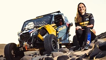 Molly Taylor and her Can-Am off-road racer.