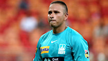 Captain of the Heat Usman Khawaja walks off after being dismissed during the Men's Big Bash League match between the Sydney Thunder and the Brisbane Heat