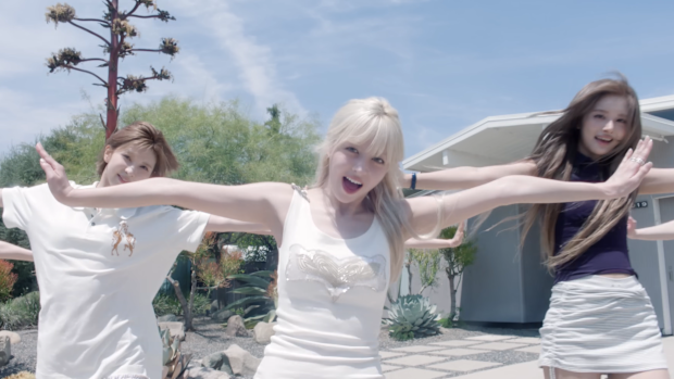 Lily from NMIXX in the Blue Valentine music video