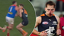 Steven May's bump on Francis Evans
