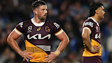 Tyson Smoothy of the Broncos looks on during the loss in Auckland.