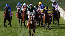 James McDonald rides Via Sistina to an easy Cox Plate victory.