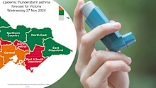 Thunderstorm Asthma warning for Victoria.