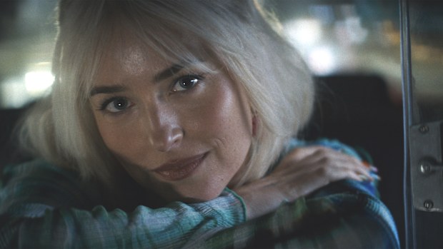 This image released by Sony Pictures Classics shows Dakota Johnson in a scene from "Daddio." (Sony Pictures Classics via AP)