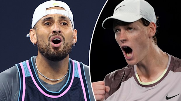Nick Kyrgios has waged war on world No.1 Jannik Sinner.