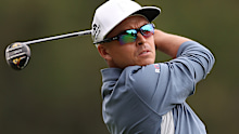 LOS ANGELES, CALIFORNIA - JUNE 15: Rickie Fowler of the United States plays his shot from the seventh tee during the first round of the 123rd U.S. Open Championship at The Los Angeles Country Club on June 15, 2023 in Los Angeles, California. (Photo by Richard Heathcote/Getty Images)
