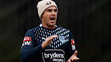 Blues head coach Brad Fittler looks on during a New South Wales squad training session ahead of the 2022 series.