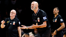 Kings coach, Brian Goorjian reacts after being ejected during the round five NBL match between Sydney Kings and Perth Wildcats.