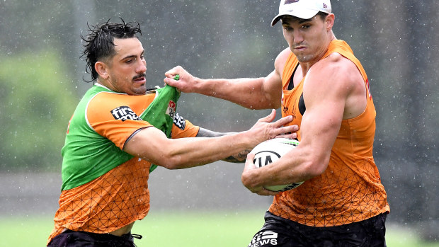 Jack Bird (left) has struggled to get on the field for the Broncos.