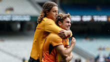 Jack Ginnivan and Nick Watson ahead of the Hawk's third-round match.
