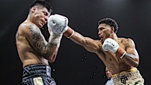 Paulo Aokuso punches Gabrial Omar Diaz in Battle on the Reef.