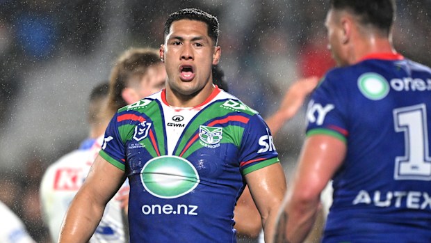 Roger Tuivasa-Sheck of the New Zealand Warriors pictured during the 2024 NRL season.