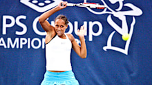 Madison Keys plays a shot in 2009.