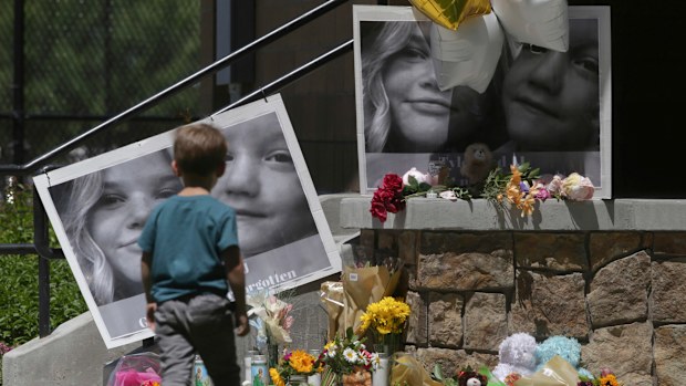 A memorial for Tylee Ryan, 17, and Joshua "JJ" Vallow, seven, at Porter Park in Rexburg, Idaho.