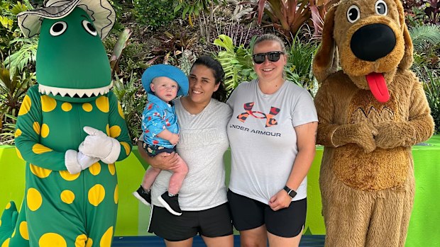 Lilydale locals Lisa and Ashlee Morgan with their young son.