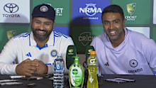 Rohit Sharma and Ravi Ashwin during the latter's retirement. 