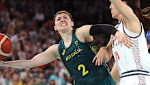 Jade Melbourne in action during the quarter-final win over Serbia. 