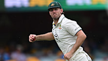 Mitch Marsh celebrates a catch. 