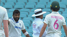 Jasprit Bumrah fires up at Sam Konstas. 