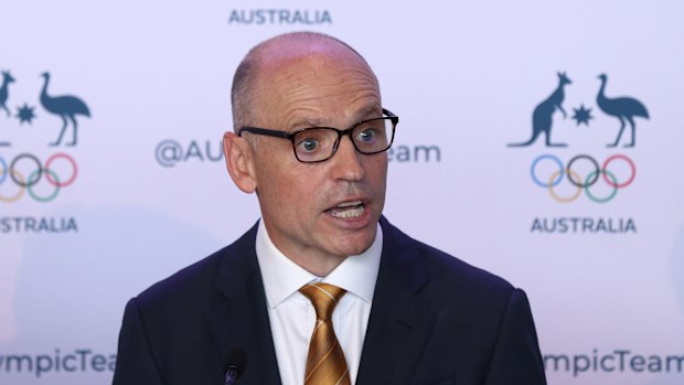 SYDNEY, AUSTRALIA - DECEMBER 11: Mark Arbib, Australian Olympic Committee CEO speaks during an Australian Olympic Committee Announcement at the Museum of Contemporary Art on December 11, 2025 in Sydney, Australia. (Photo by Jason McCawley/Getty Images for AOC)