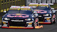 Broc Feeney leads Triple Eight Race Engineering teammate Will Brown during Taupo Super400.