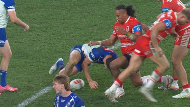 Jacob Kiraz fumbles the play-of-the-ball.