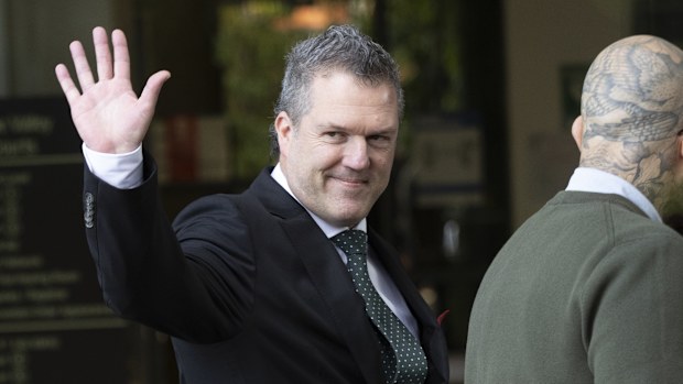 Dr Chris Webster outside court during Erin Patterson's murder case.