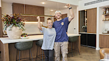 <p><a href="https://9now.nine.com.au/the-block/emma-and-ben" title="Emma and Ben" target="_blank" rel="">Emma and Ben</a> set the bar extremely high this week on <a href="https://stream.9now.com.au/FcGBvu6fmNb" title="The Block" target="_blank" rel=""><em>The Block</em></a>. </p><p>Heading into Kitchen Week judging, the couple said: "We want to win the Commbank prize, first place and we want to win three 10s." </p><p><a href="https://stream.9now.com.au/FcGBvu6fmNb" title="Stream every episode ever of The Block for free on 9Now." target="_blank" rel=""><strong><em>Stream every episode ever of The Block for free on 9Now.</em></strong></a>﻿</p><p>Their plans were ambitious but they'd put themselves in the best position to achieve it with top end appliances and their secret weapon – a blast chiller that chills drinks ice cold in just one minute. </p><p>Would Emma and Ben have what it takes to win the Room Reveal let alone all three prizes? </p><p>﻿Scroll through to see what judges <a href="https://9now.nine.com.au/the-block/shaynna-blaze" title="Shaynna Blaze" target="_blank" rel="">Shaynna Blaze</a>, <a href="https://9now.nine.com.au/the-block/darren-palmer" title="Darren Palmer" target="_blank" rel="">Darren Palmer</a> and <a href="https://9now.nine.com.au/marty-fox" title="Marty Fox" target="_blank" rel="">Marty Fox</a> thought about their kitchen...</p>