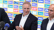 New Wallabies Head Coach Joe Schmidt speaks to media during a Rugby Australia media opportunity.