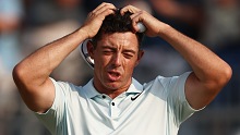 Rory McIlroy of Northern Ireland reacts after finishing the 18th hole during the final round of the 124th U.S. Open at Pinehurst Resort on June 16, 2024 in Pinehurst, North Carolina. (Photo by Jared C. Tilton/Getty Images)