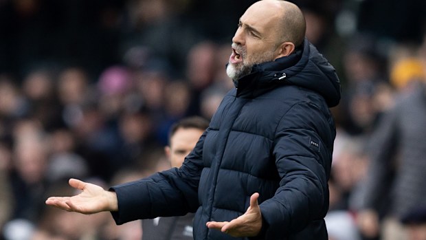 Igor Tudor manager of Tottenham Hotspur gestures during the Premier League match between Fulham and Tottenham Hotspur.