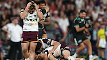 Tyson Smoothy reacts during the NRL grand final.