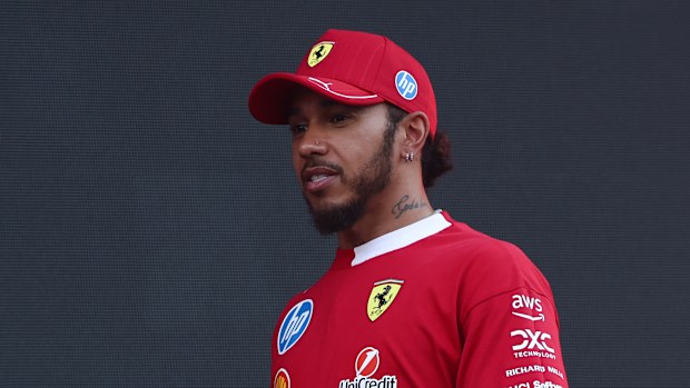 Lewis Hamilton of Ferrari at drivers parade ahead of the Formula 1 Saudi Arabian Grand Prix at Jeddah Corniche Circuit in Jeddah, Saudi Arabia on April 20, 2025 (Photo by Jakub Porzycki/NurPhoto)