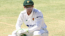 Tim Paine playing for Tassie in the Sheffield Shield. 