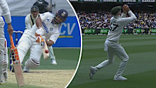 Nathan Lyon takes a catch to dismiss Rishabh Pant.