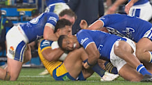 Kurt Mann is sin binned for a crusher tackle. 